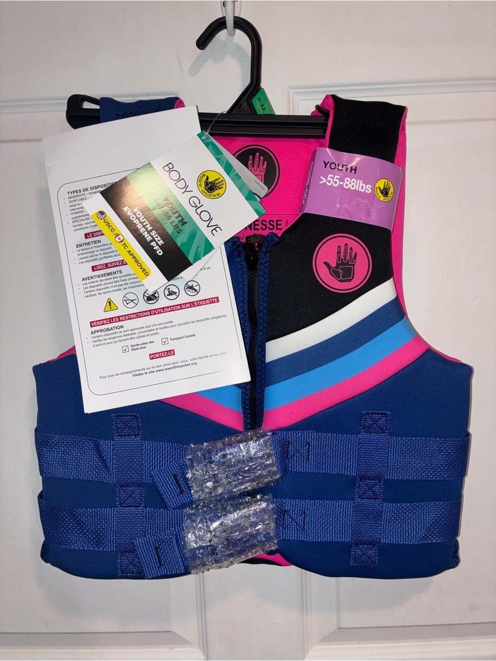 Body Glove Youth Neoprene Life Vest - Pink & Navy NWT